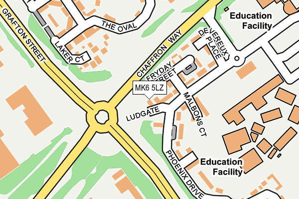 MK6 5LZ map - OS OpenMap – Local (Ordnance Survey)