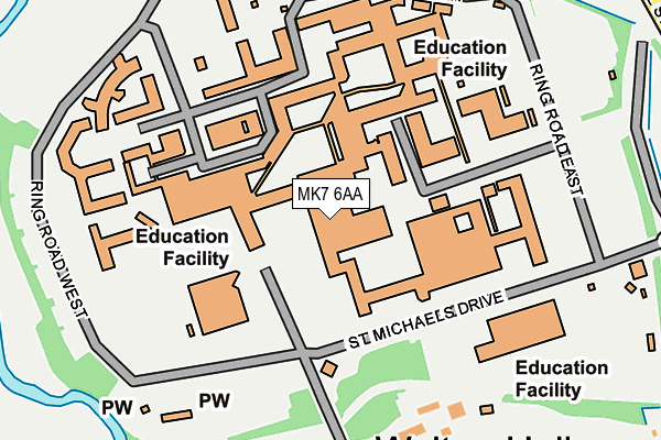 MK7 6AA map - OS OpenMap – Local (Ordnance Survey)