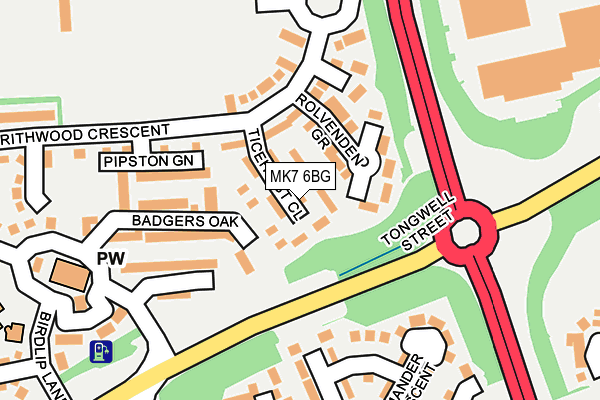 MK7 6BG map - OS OpenMap – Local (Ordnance Survey)