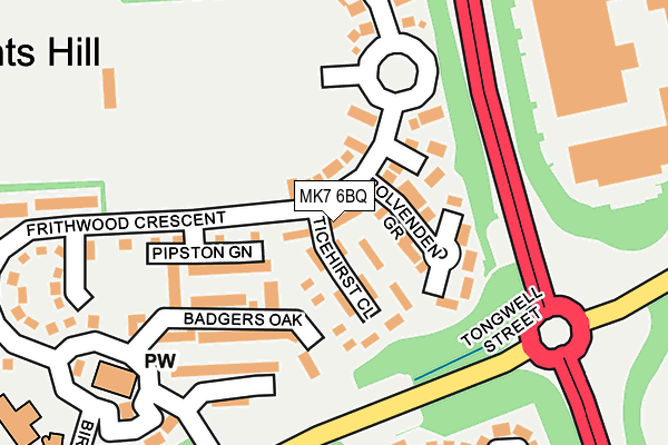 MK7 6BQ map - OS OpenMap – Local (Ordnance Survey)