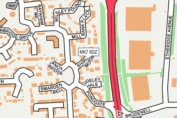 MK7 6DZ map - OS OpenMap – Local (Ordnance Survey)