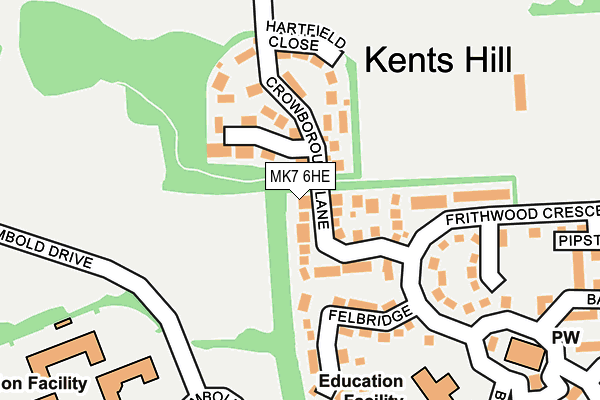 MK7 6HE map - OS OpenMap – Local (Ordnance Survey)