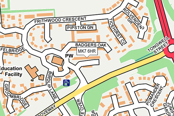 MK7 6HR map - OS OpenMap – Local (Ordnance Survey)