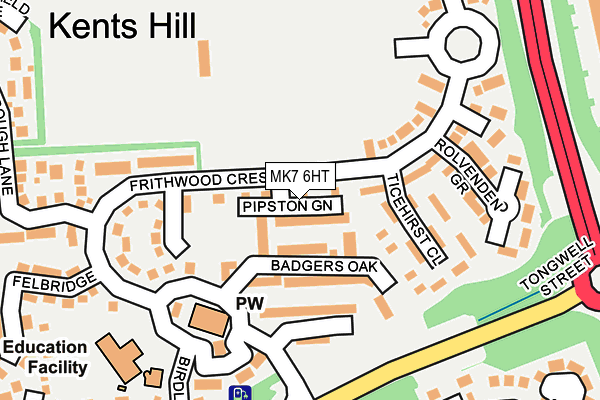 MK7 6HT map - OS OpenMap – Local (Ordnance Survey)