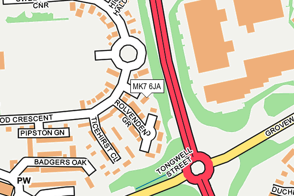 MK7 6JA map - OS OpenMap – Local (Ordnance Survey)