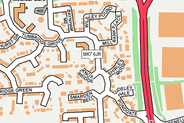 MK7 6JR map - OS OpenMap – Local (Ordnance Survey)