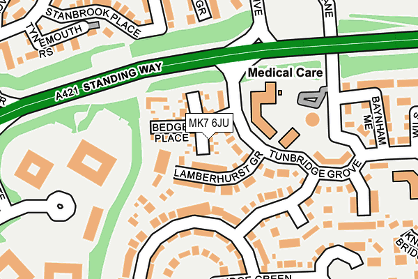 MK7 6JU map - OS OpenMap – Local (Ordnance Survey)