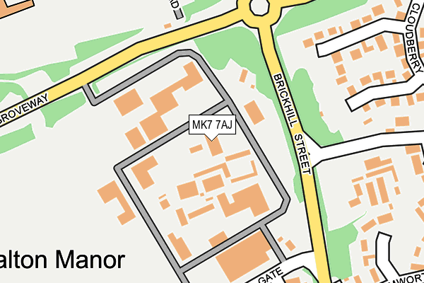 MK7 7AJ map - OS OpenMap – Local (Ordnance Survey)