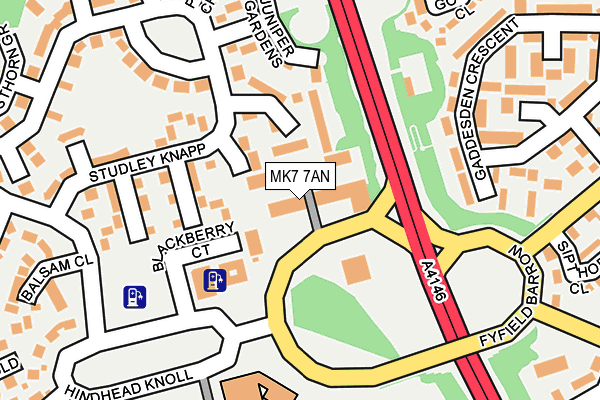 MK7 7AN map - OS OpenMap – Local (Ordnance Survey)