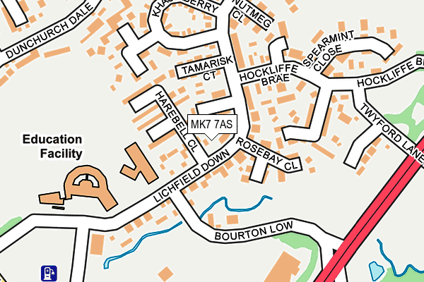 MK7 7AS map - OS OpenMap – Local (Ordnance Survey)