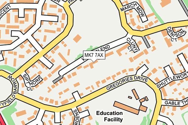 MK7 7AX map - OS OpenMap – Local (Ordnance Survey)