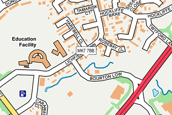 MK7 7BB map - OS OpenMap – Local (Ordnance Survey)