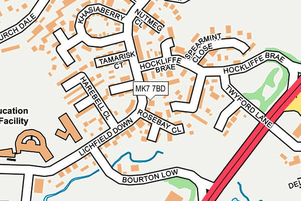 MK7 7BD map - OS OpenMap – Local (Ordnance Survey)