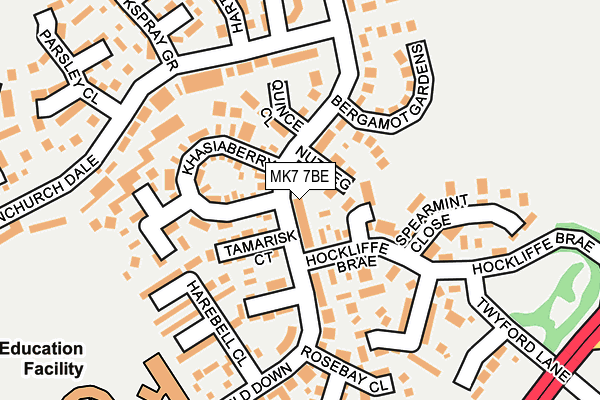 MK7 7BE map - OS OpenMap – Local (Ordnance Survey)