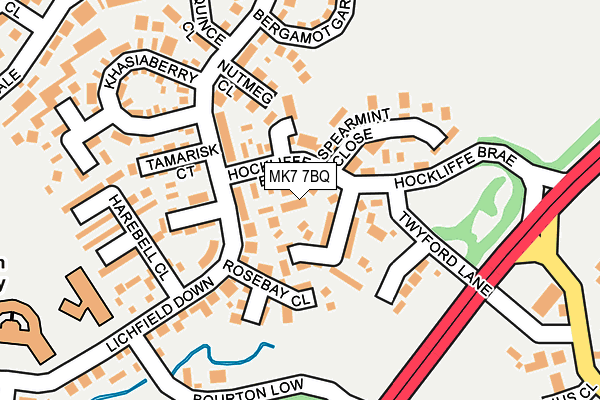 MK7 7BQ map - OS OpenMap – Local (Ordnance Survey)