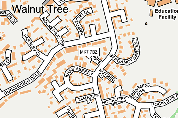 MK7 7BZ map - OS OpenMap – Local (Ordnance Survey)