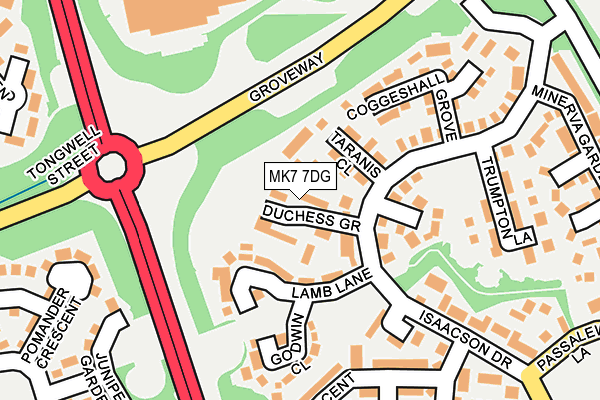 MK7 7DG map - OS OpenMap – Local (Ordnance Survey)