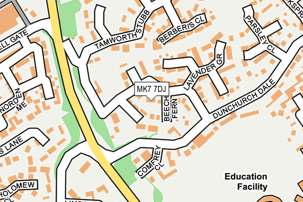 MK7 7DJ map - OS OpenMap – Local (Ordnance Survey)