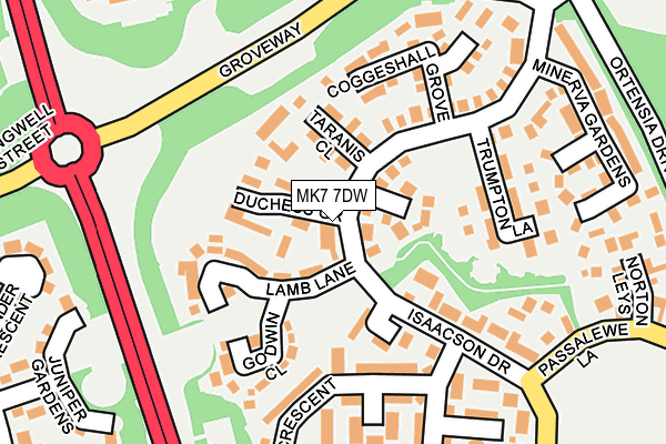 MK7 7DW map - OS OpenMap – Local (Ordnance Survey)