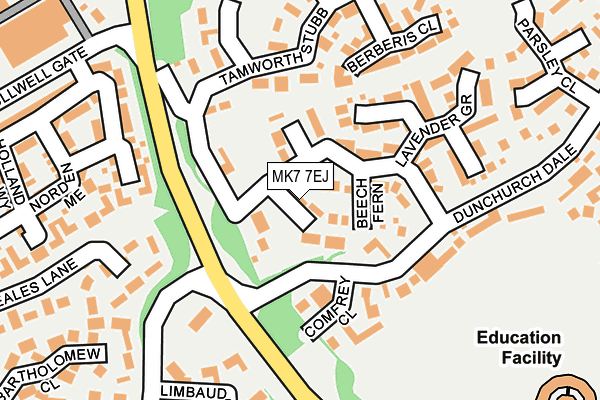 MK7 7EJ map - OS OpenMap – Local (Ordnance Survey)