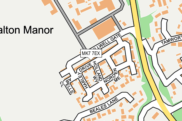 MK7 7EX map - OS OpenMap – Local (Ordnance Survey)