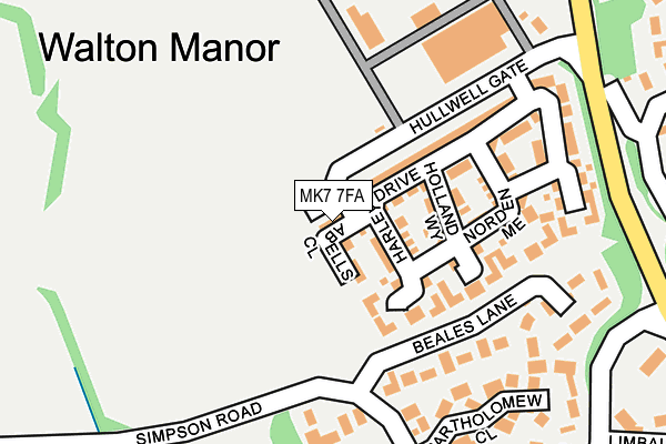 MK7 7FA map - OS OpenMap – Local (Ordnance Survey)