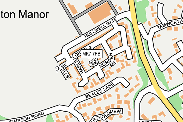 MK7 7FB map - OS OpenMap – Local (Ordnance Survey)