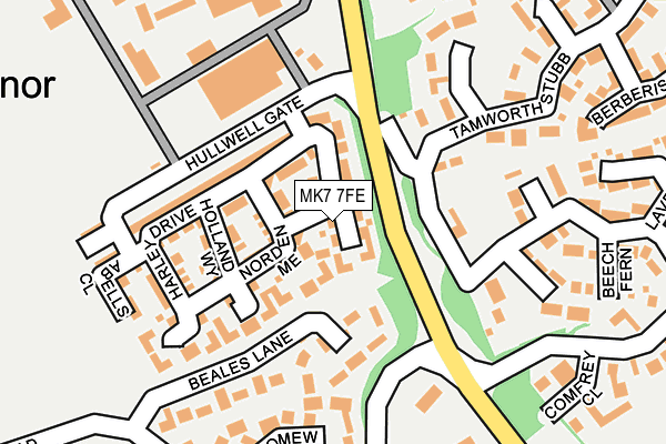 MK7 7FE map - OS OpenMap – Local (Ordnance Survey)