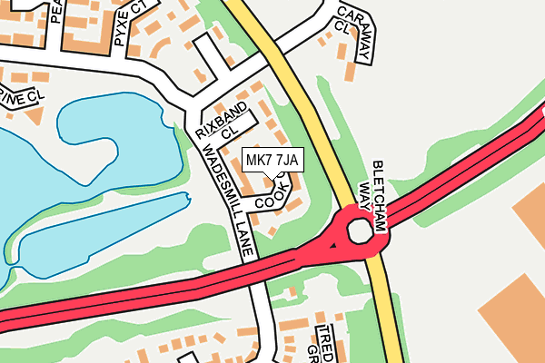 MK7 7JA map - OS OpenMap – Local (Ordnance Survey)