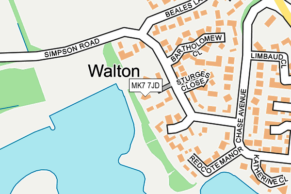 MK7 7JD map - OS OpenMap – Local (Ordnance Survey)