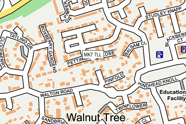 MK7 7LL map - OS OpenMap – Local (Ordnance Survey)