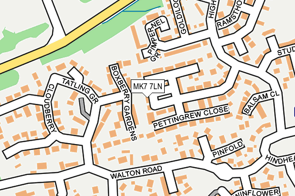 MK7 7LN map - OS OpenMap – Local (Ordnance Survey)