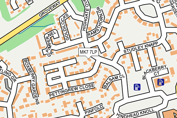 MK7 7LP map - OS OpenMap – Local (Ordnance Survey)