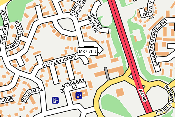 MK7 7LU map - OS OpenMap – Local (Ordnance Survey)