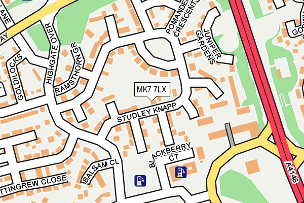 MK7 7LX map - OS OpenMap – Local (Ordnance Survey)