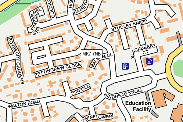 MK7 7NB map - OS OpenMap – Local (Ordnance Survey)