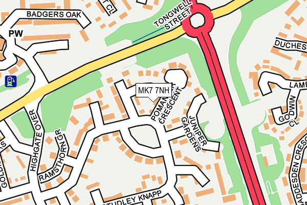 MK7 7NH map - OS OpenMap – Local (Ordnance Survey)