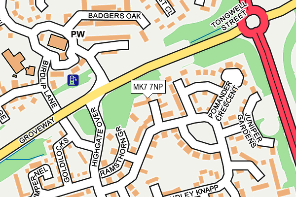 MK7 7NP map - OS OpenMap – Local (Ordnance Survey)