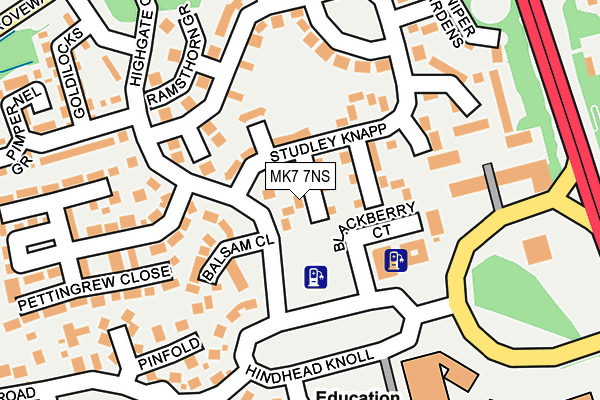 MK7 7NS map - OS OpenMap – Local (Ordnance Survey)