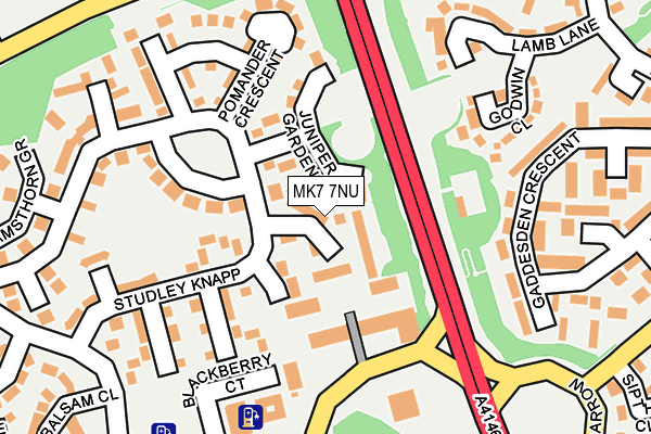 MK7 7NU map - OS OpenMap – Local (Ordnance Survey)