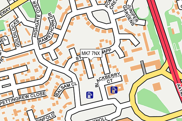 MK7 7NX map - OS OpenMap – Local (Ordnance Survey)