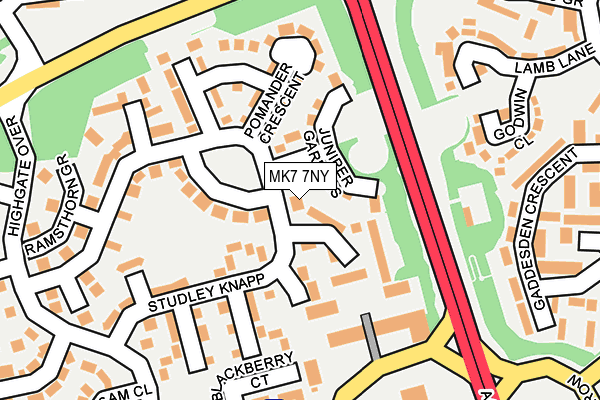 MK7 7NY map - OS OpenMap – Local (Ordnance Survey)