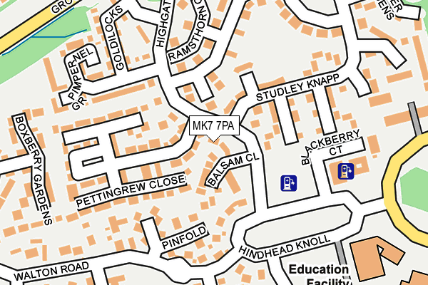 MK7 7PA map - OS OpenMap – Local (Ordnance Survey)