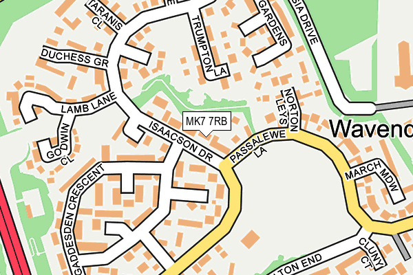 MK7 7RB map - OS OpenMap – Local (Ordnance Survey)
