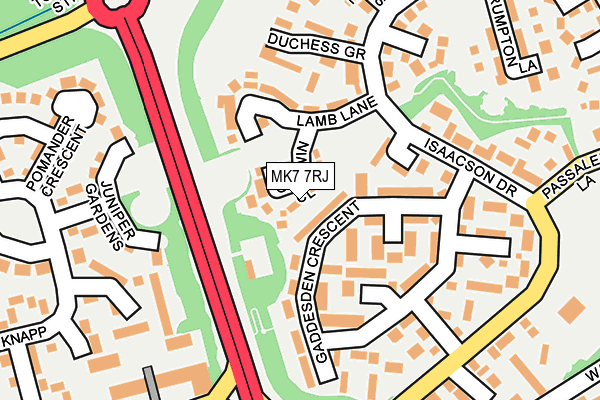 MK7 7RJ map - OS OpenMap – Local (Ordnance Survey)