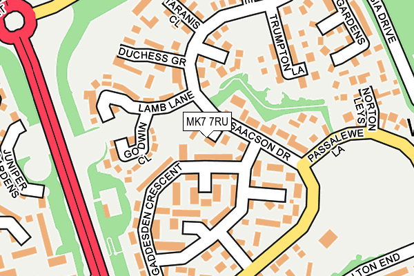 MK7 7RU map - OS OpenMap – Local (Ordnance Survey)