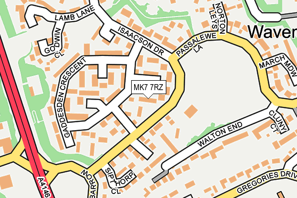 MK7 7RZ map - OS OpenMap – Local (Ordnance Survey)