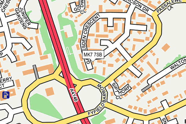 MK7 7SB map - OS OpenMap – Local (Ordnance Survey)