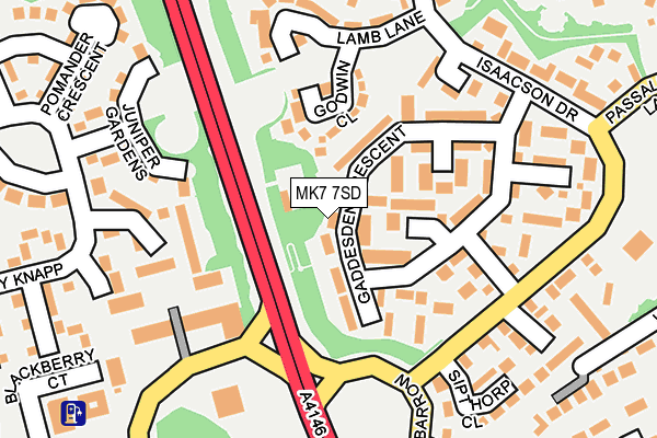 MK7 7SD map - OS OpenMap – Local (Ordnance Survey)