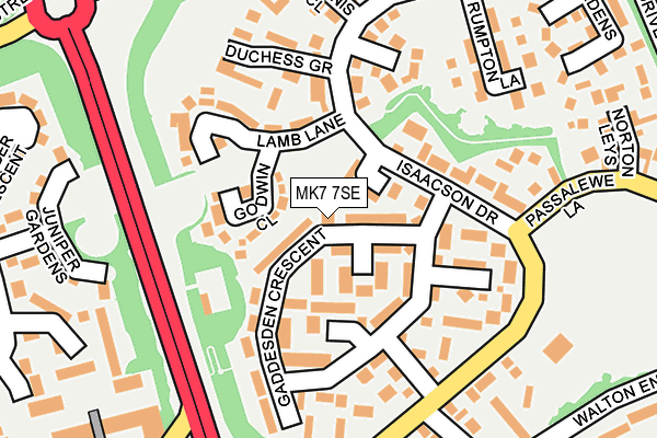 MK7 7SE map - OS OpenMap – Local (Ordnance Survey)